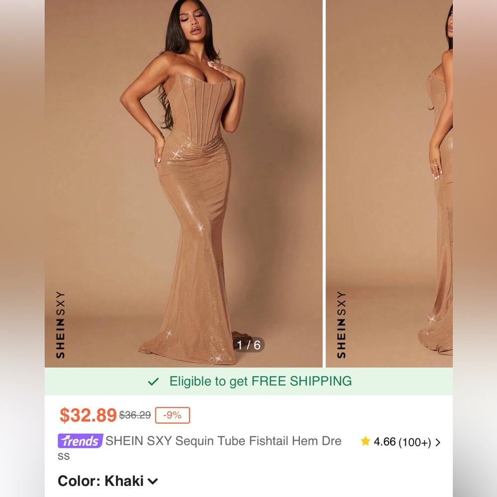 Golden dress ( never worn still in package)